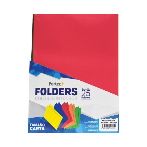 Fortec Folders tamaño carta colores intensos (arcoíris)