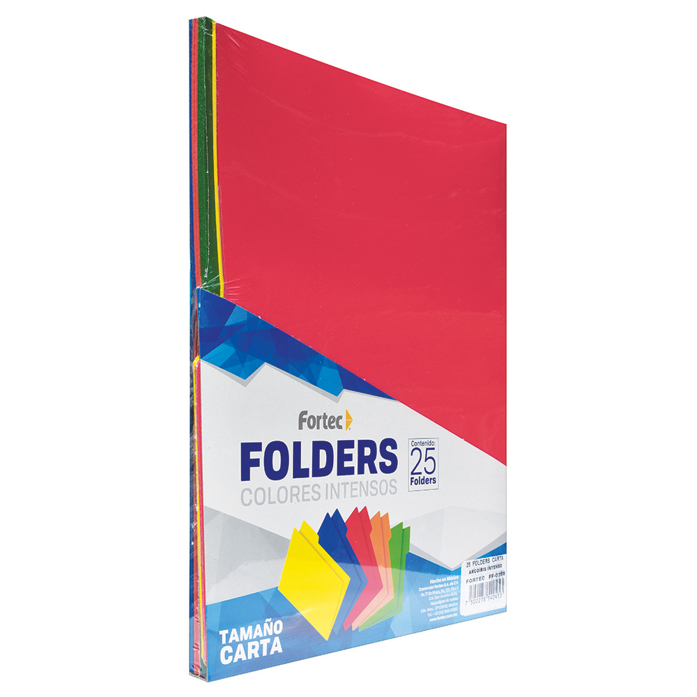 Fortec Folders tamaño carta colores intensos (arcoíris)