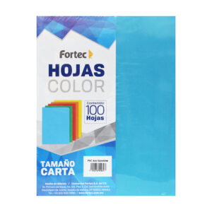 Fortec hojas de papel de color azul sunshine con 100 hojas