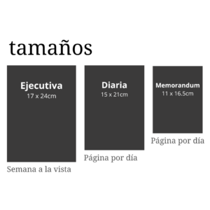Tamaños Agendas 2025 Fortec