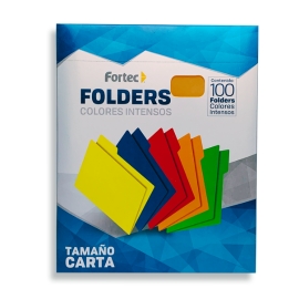 Fortec Folders tamaño carta colores intensos (arcoíris)