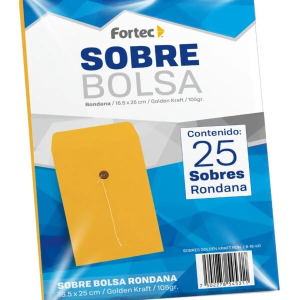 Sobre Bolsa Kraft con Roldana e Hilo, Tamaño Esquela